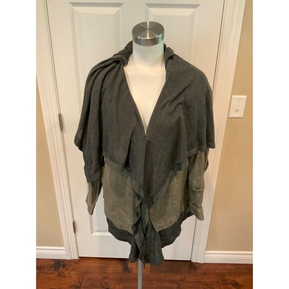 Hei Hei Anthropologie Army Green "Cascade" Anorak Jacket, Size Small - Picture 2 of 8